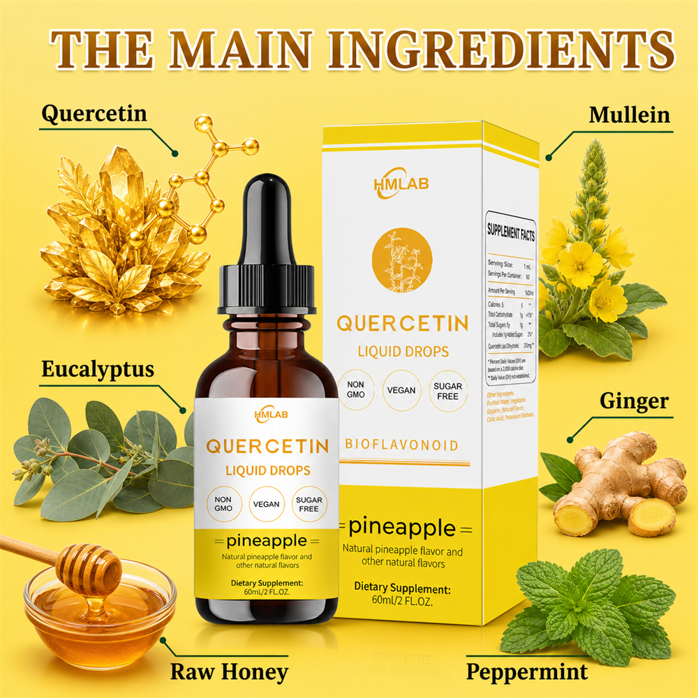 ⚡💧✅US Official Store: HMLAB® Quercetin Lung Cleanse Liquid Drops（👨‍⚕️Directly acts on COPD, asthma, chronic bronchitis (CB), respiratory infections, lung cancer, sinusitis, and other conditions）（副本）